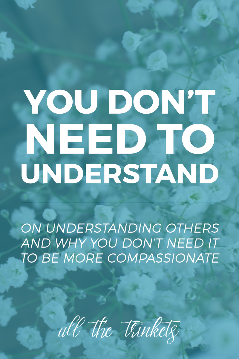 You Don't Need To Understand | I share another story and why I no longer think understanding others is what we need to be compassionate to others.